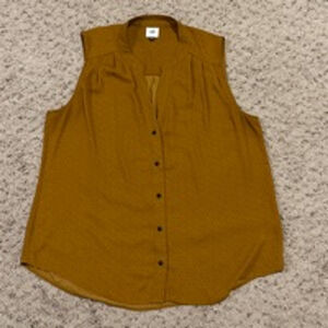 CAbi Mustard Sleeveless Blouse